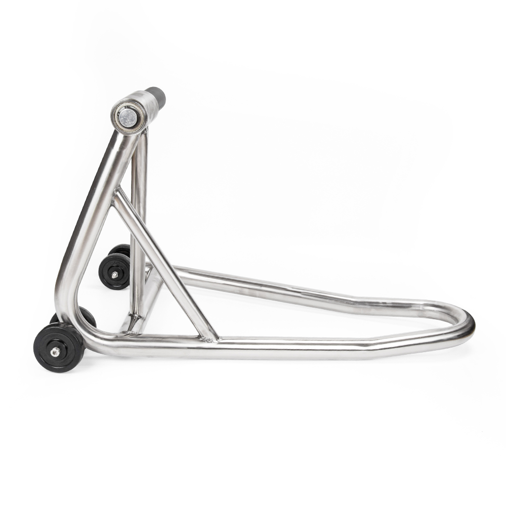 Stainless steel motorcycle stand single arm motorcycle stand with wheels